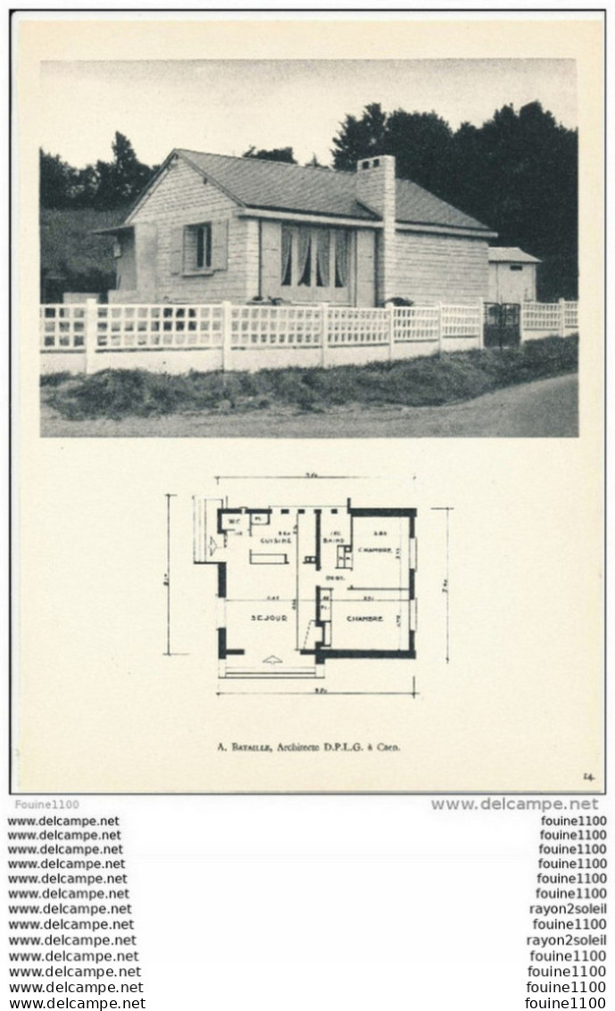 Achitecture Ancien Plan De Maison / Villa ( Architecte A. BATAILLE à CAEN     ) - Architecture