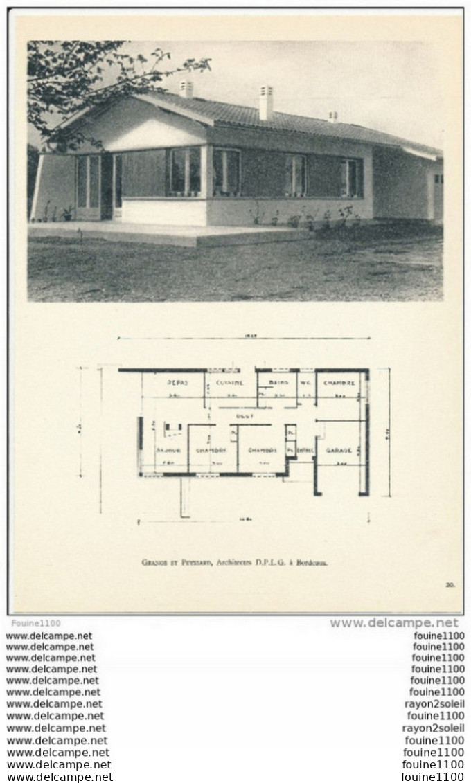 Achitecture Ancien Plan De Maison / Villa ( Architecte S  GRANGE Et PEYSSARD  à BORDEAUX     ) - Architecture