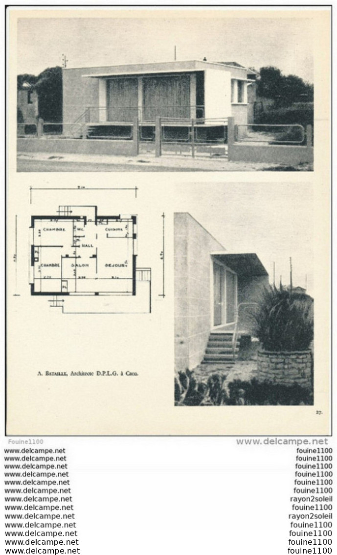 Achitecture Ancien Plan De Maison / Villa ( Architecte A. BATAILLE à CAEN    ) - Architectuur