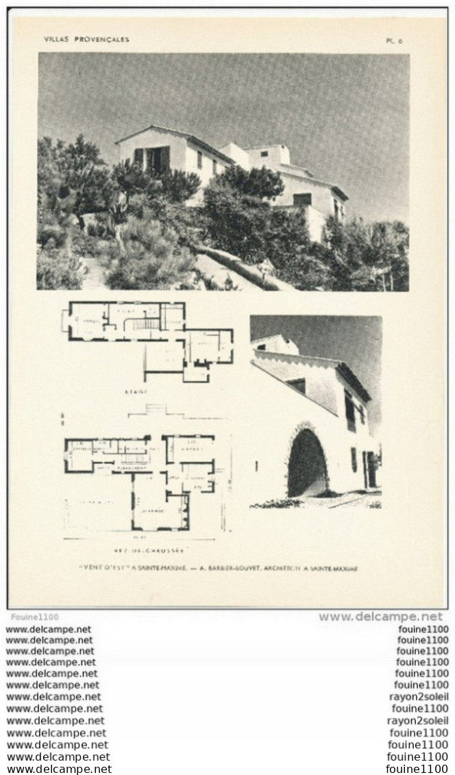 Achitecture Ancien Plan D'une Villa Les " Vent D' Est " à SAINTE MAXIME ( Architecte BARBIER BOUVET à SAINTE MAXIME ) - Architektur