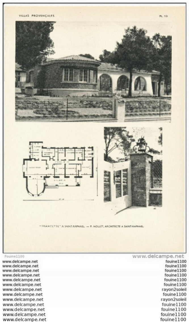 Achitecture Ancien Plan D'une Villa " Francette "  à Saint Raphael  ( Architecte P. MOLLET à SAINT RAPHAEL  ) - Architectuur