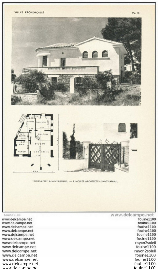 Achitecture Ancien Plan D'une Villa " Roc à Pic " à SAINT RAPHAEL  ( Architecte P. MOLLET à SAINT RAPHAEL   ) - Architectuur