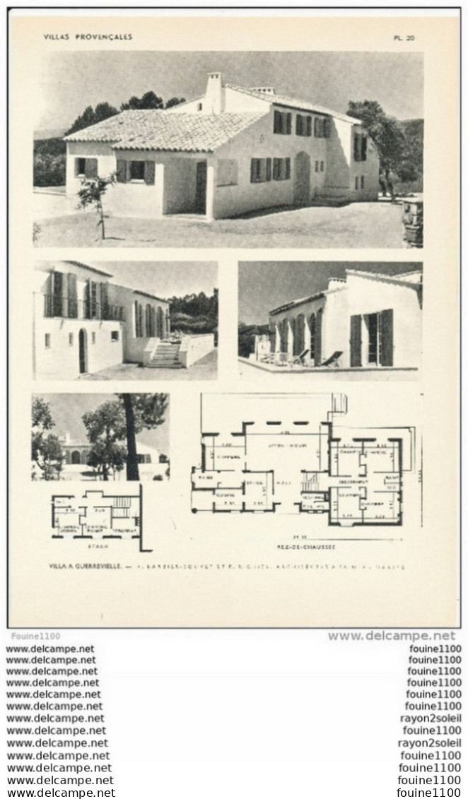 Achitecture Ancien Plan D'une Villa à GUERREVIELLE ( Architecte BARBIER BOUVET RICHIER à SAINTE MAXIME ) - Architectuur