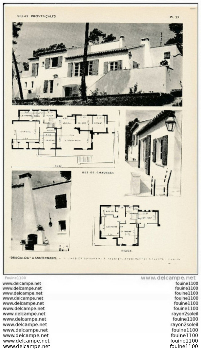 Achitecture Ancien Plan D'une Villa BRAGALOU à SAINTE MAXIME ( Architecte BARBIER BOUVET RICHIER  à SAINTE MAXIME   ) - Architektur