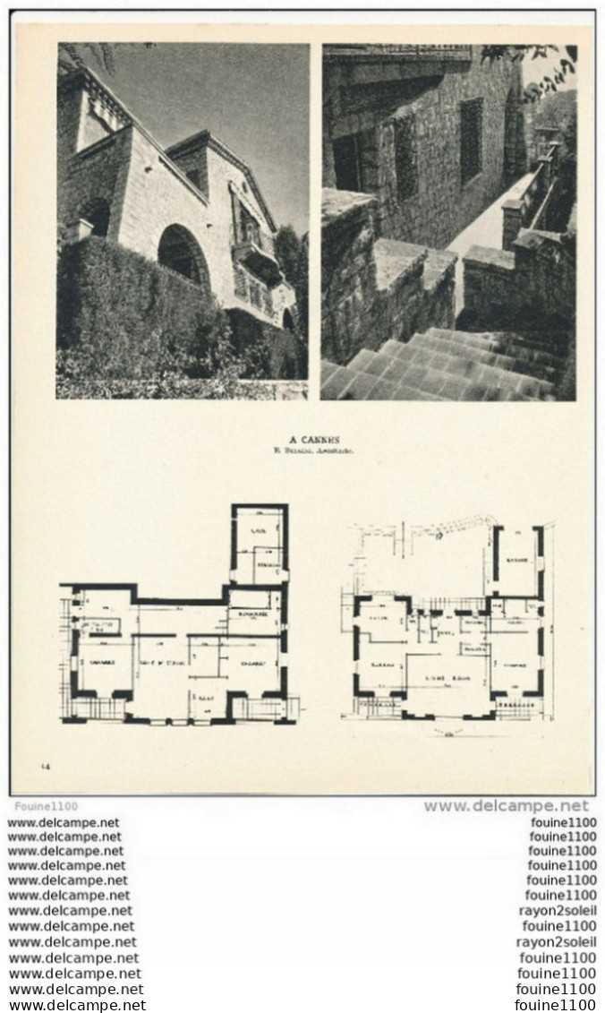 Architecture Ancien Plan D'une Villa à CANNES ( Architecte BELLINI ) - Architektur