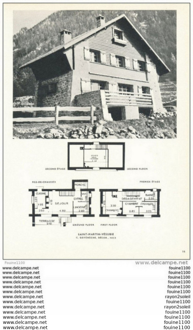 Architecture Ancien Plan De Chalet à SAINT MARTIN VESUBIE ( Décorateur  C. COYENECHE à NICE  ) - Arquitectura