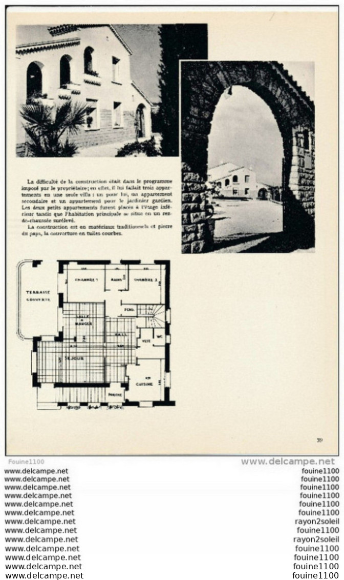 Architecture Ancien Plan D'une Villa A CARQUEIRANNE ( Architecte G. SAVARIN ) - Architecture