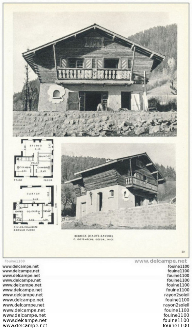 Architecture Ancien Plan De Chalet à BERNEX  ( Décorateur C. Goyénèche à Nice ) - Architecture