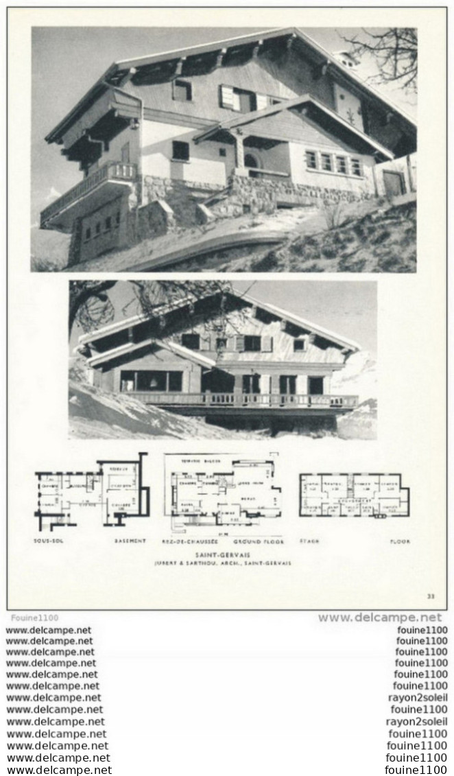 Architecture Ancien Plan De Chalet à SAINT GERVAIS   ( Architecte Jubert & Sarthou à Saint Gervais    ) - Arquitectura