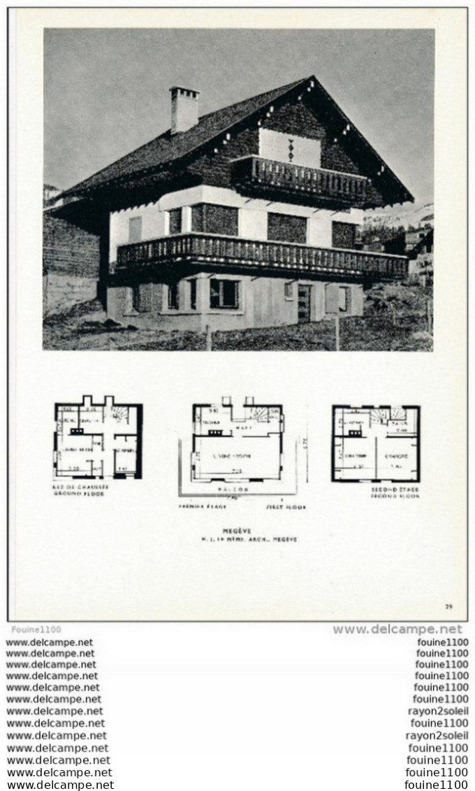 Architecture Ancien Plan De Chalet à  MEGEVE  ( Architecte H. J. LE MEME  à Megève     ) - Architektur