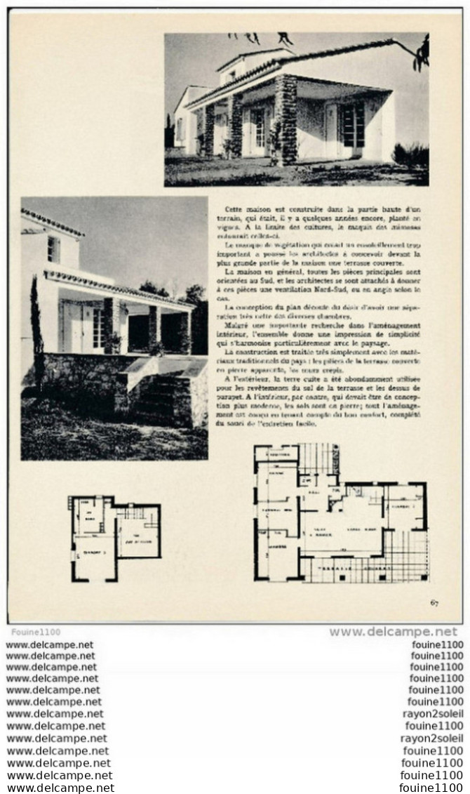 Architecture Ancien Plan D'une Villa " Au Cap Pinet " Env. De Saint Tropez ( Architecte BARBIER BOUVET RICHIER    ) - Architecture