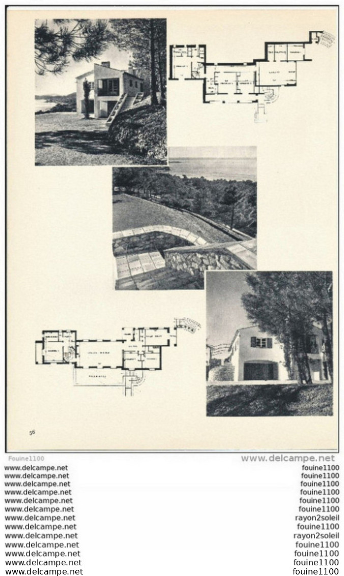 Architecture Ancien Plan D'une Villa " Les Avelans " Située à SAINTE MAXIME LA GARONNETTE ( Architecte  RICHIER ) - Arquitectura