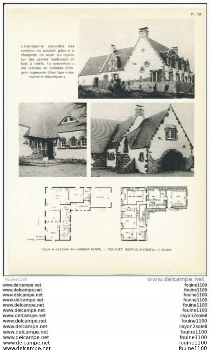 Architecture Ancien Plan D'une Villa à BERCHIS EN LARMOR BADEN ( Ingénieur Conseil Bouchet à Auray  ) - Architectuur