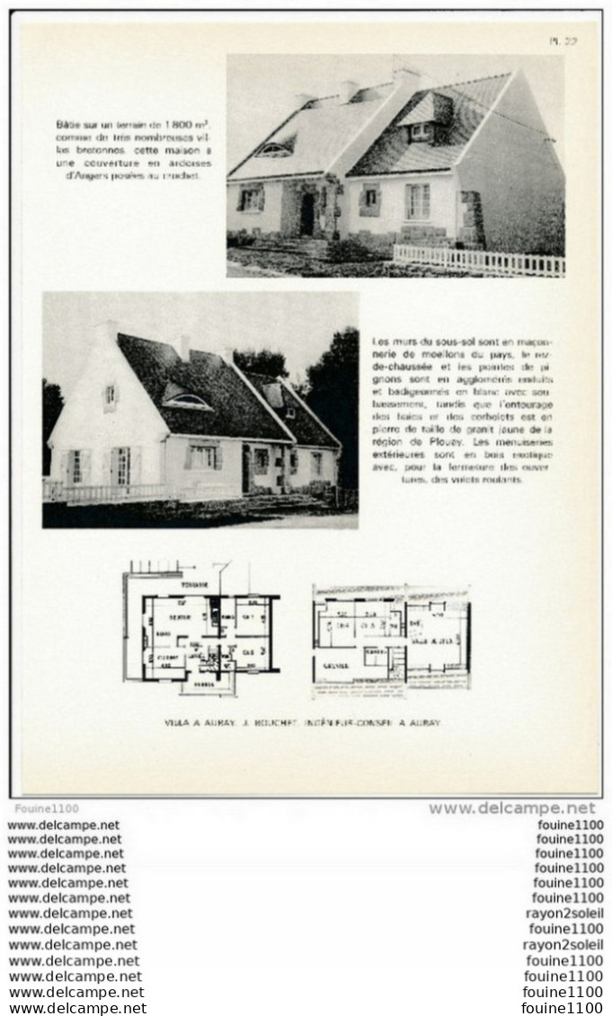 Architecture Ancien Plan D'une Villa à AURAY  ( Ingénieur Conseil Bouchet à Auray   ) - Architecture