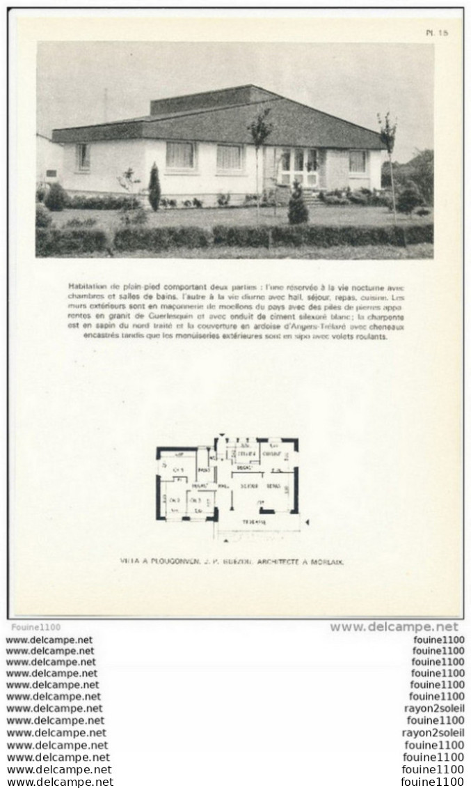 Architecture Ancien Plan D'une Villa à PLOUGONVEN    ( Architecte J-p Guézou à Morlaix  ) - Architettura