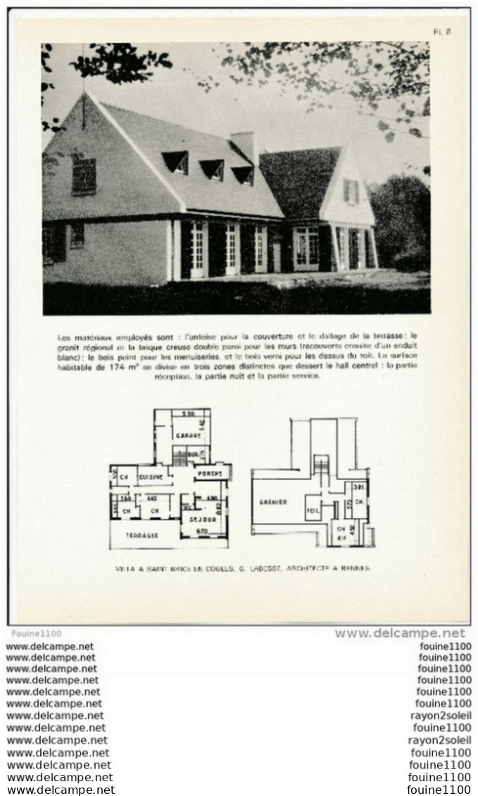 Architecture Ancien Plan D'une Villa à  SAINT BRICE EN COGLES  ( Architecte Labesse à Rennes   ) - Architectuur