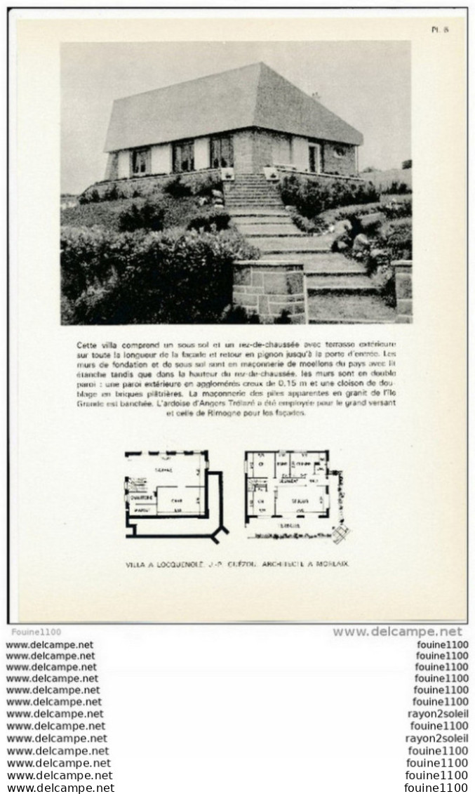 Architecture Ancien Plan D'une Villa à LOCQUENOLE     ( Architecte J-p Guézou à Morlaix    ) - Architecture