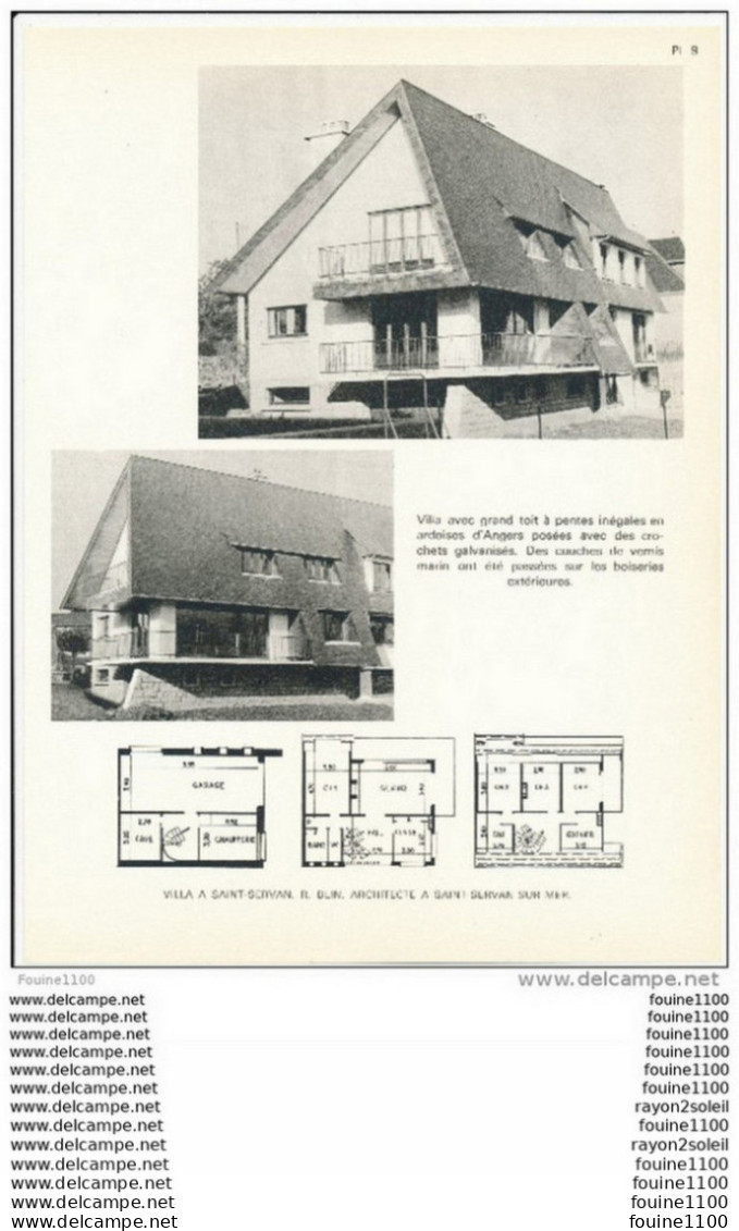 Architecture Ancien Plan D'une Villa à  SAINT SERVAN  ( Architecte R. Blin à Saint Servan Sur Mer    ) - Architektur