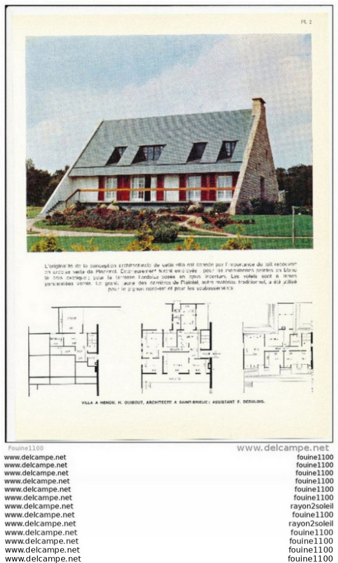 Architecture Ancien Plan D'une Villa à HENON ( Architecte Guibout à Saint Brieuc ; Assistant Debulois    ) - Architecture