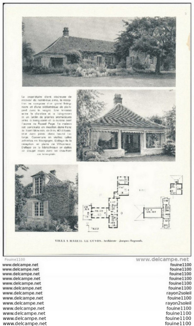 Architecture Ancien Plan D'une Villa à MAREIL LE GUYON    ( Architecte Jacques Regnault  ) - Architettura