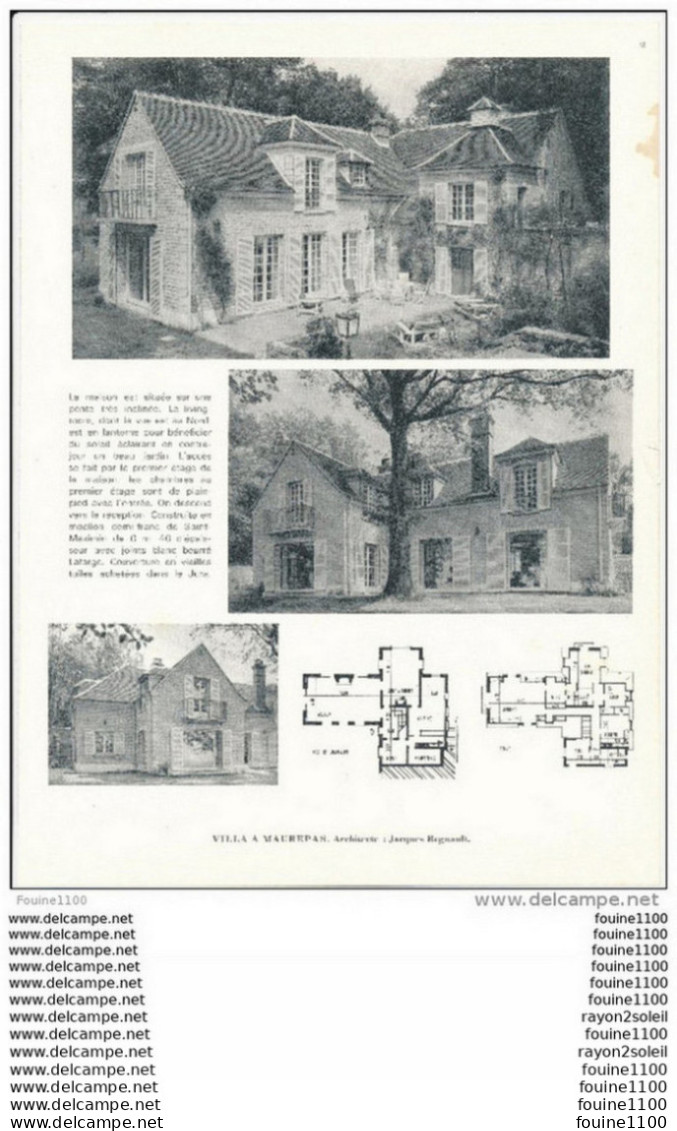 Architecture Ancien Plan D'une Villa à MAUREPAS    ( Architecte Jacques Regnault  ) - Architecture