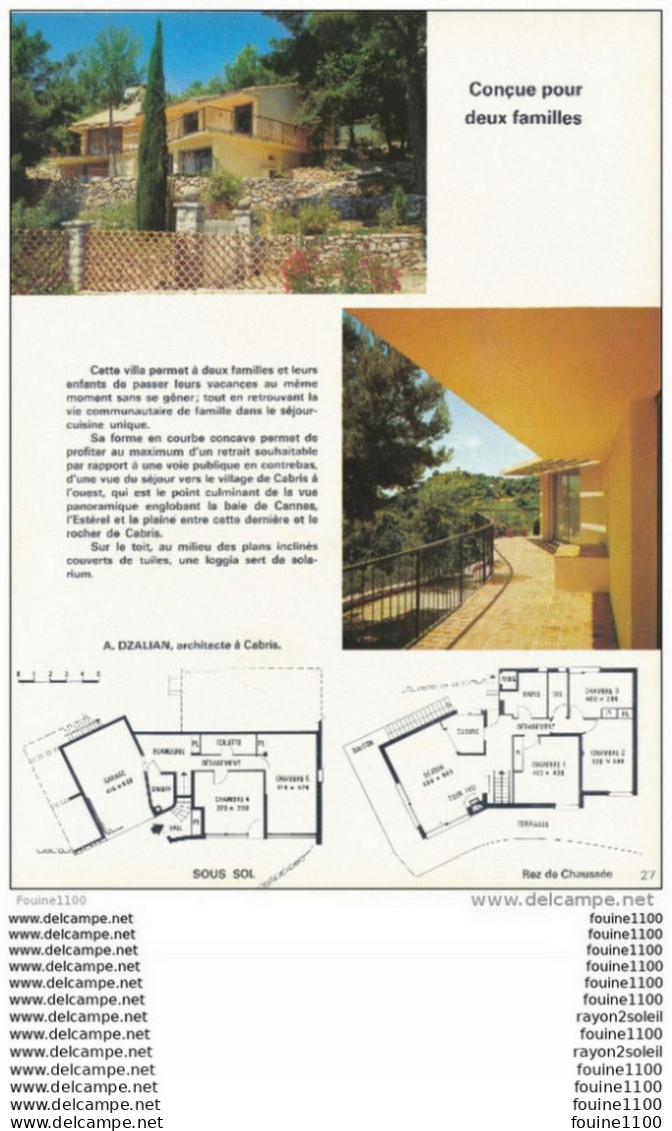 Architecture Plan / Photo D'une Villa Avec Vue Sur Cabris à L'ouest ( Architecte A. DZALIAN à CABRIS ) - Architettura