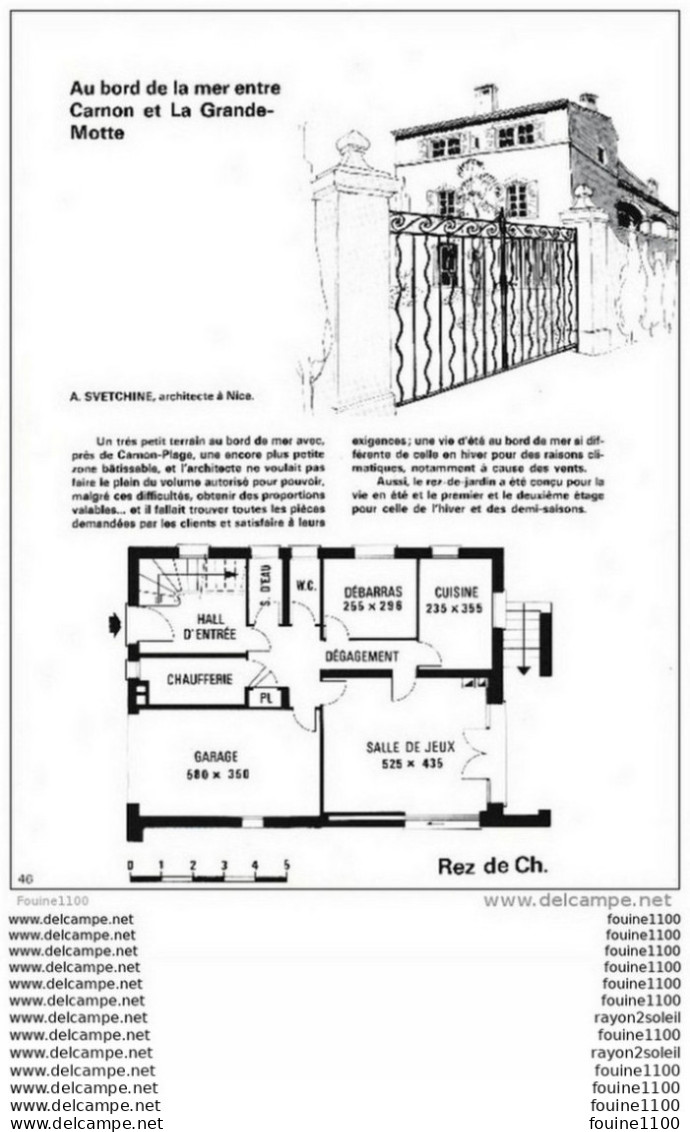 Architecture Plan / Photo D'une Villa Au Bord De La Mer Entre Carnon Et La Grande Motte ( Architecte A. Svetchine à Nice - Architecture