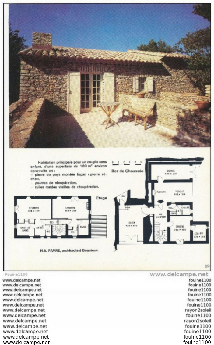 Architecture Plan / Photo D'une Villa Au Pied Du Village De CABRIS  ( Architecte J. Mallaval à Grasse  ) - Architettura