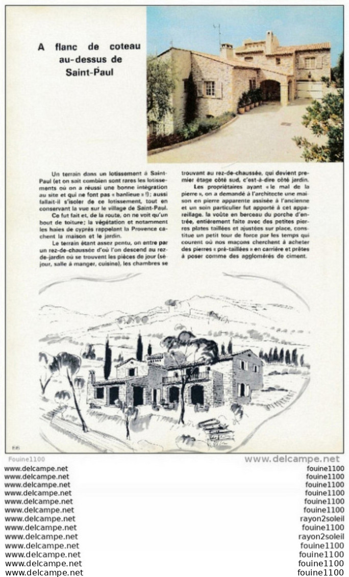 Plan / Photo D'une Villa à Flanc De Coteau Au Dessus De SAINT PAUL De Vence Je Pense ( Architecte A. Svetchine à Nice  ) - Architecture