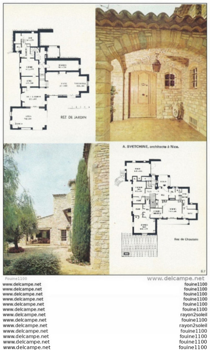 Plan / Photo D'une Villa à Flanc De Coteau Au Dessus De SAINT PAUL De Vence Je Pense ( Architecte A. Svetchine à Nice  ) - Architettura