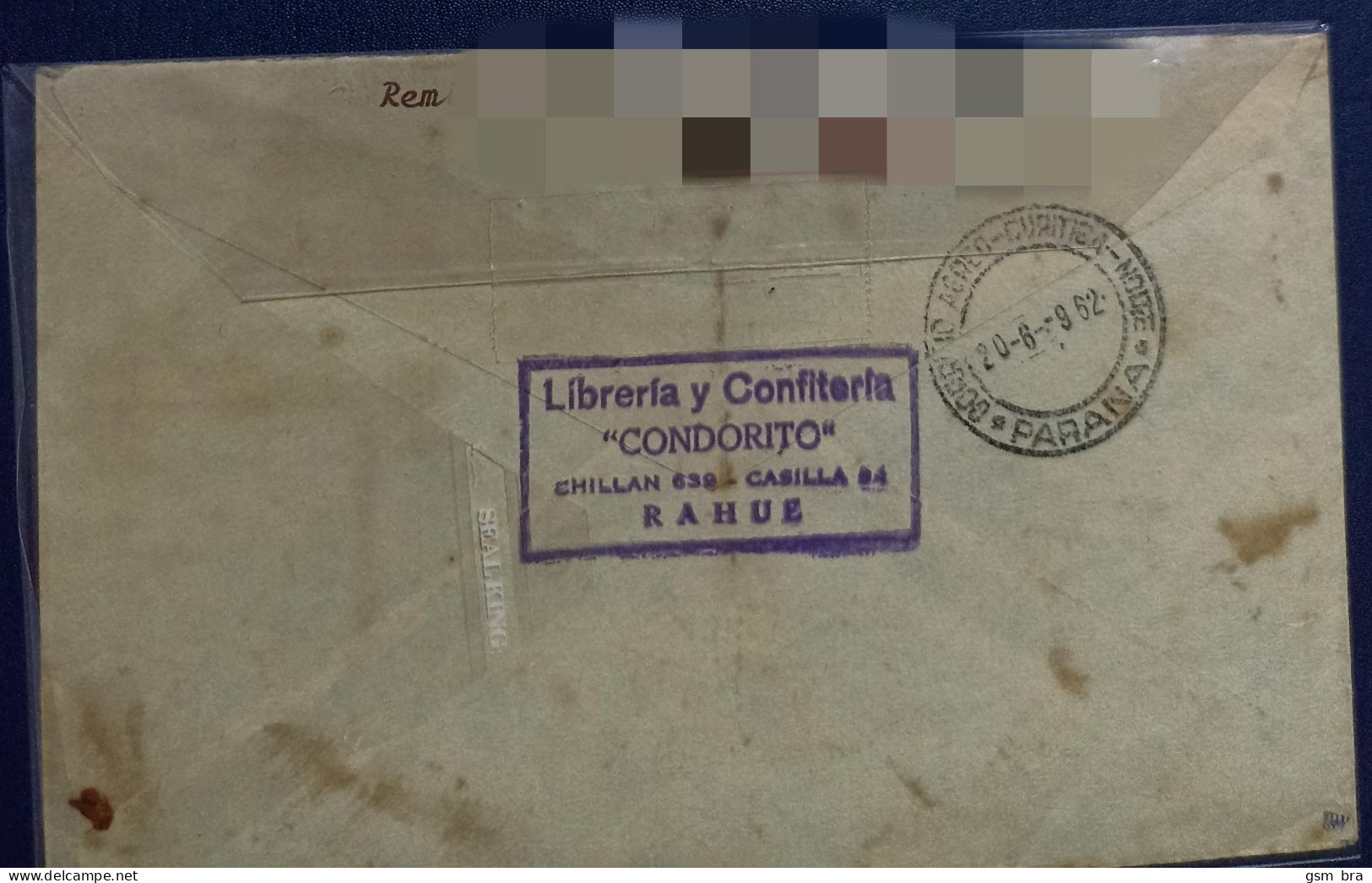 Chile: Letter From Chile To Brazil. Soccer, Football, Sport, 1962 FIFA World Cup. Registered - 1962 – Chile