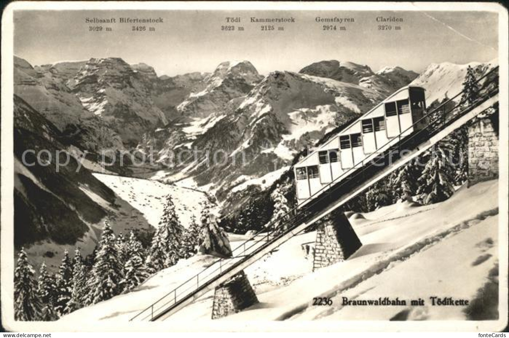 11758950 Braunwald GL Bergbahn Mit Toedikette Braunwald - Autres & Non Classés