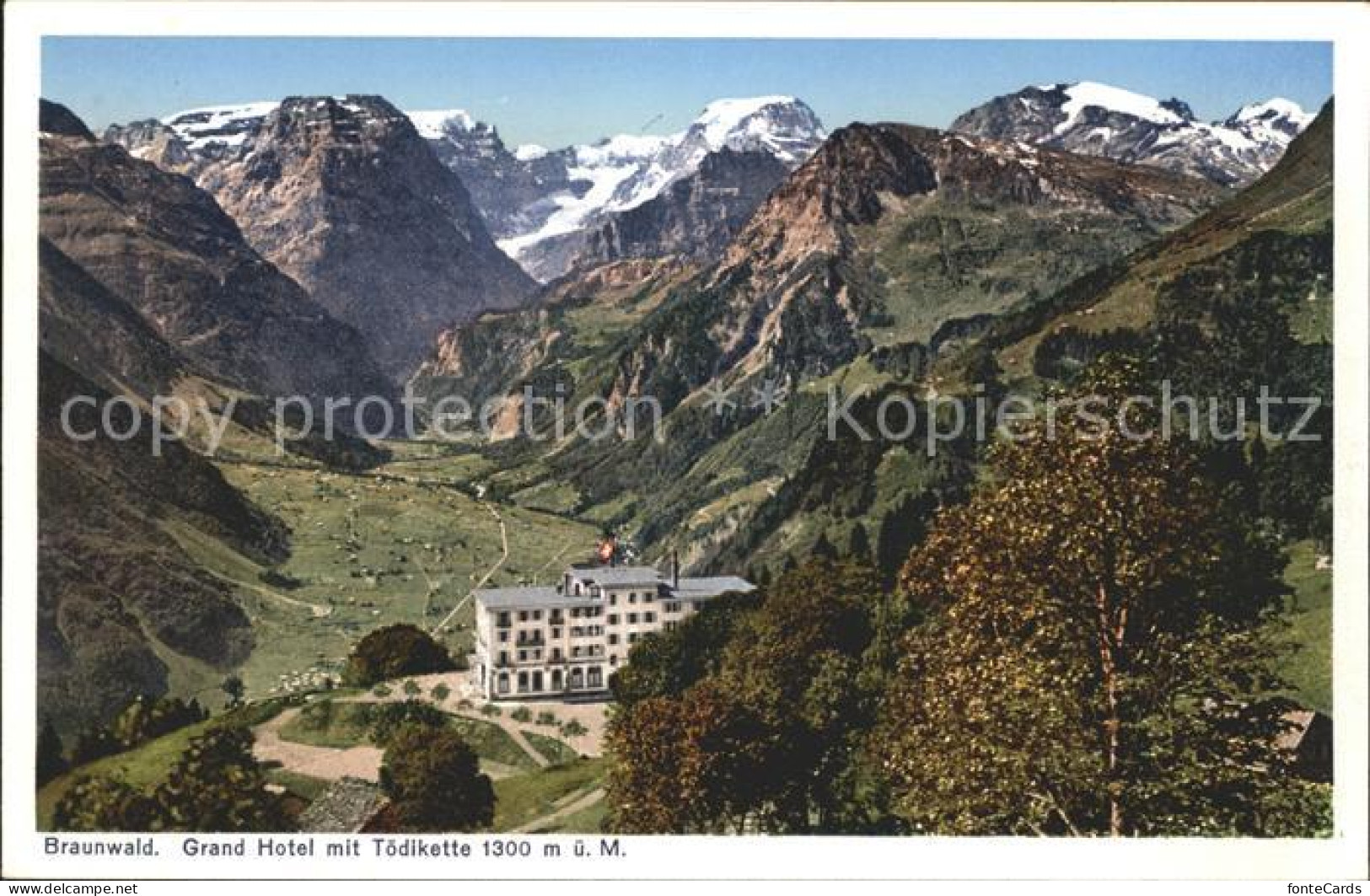 11751130 Braunwald GL Grand Hotel Mit Toedikette Braunwald - Autres & Non Classés