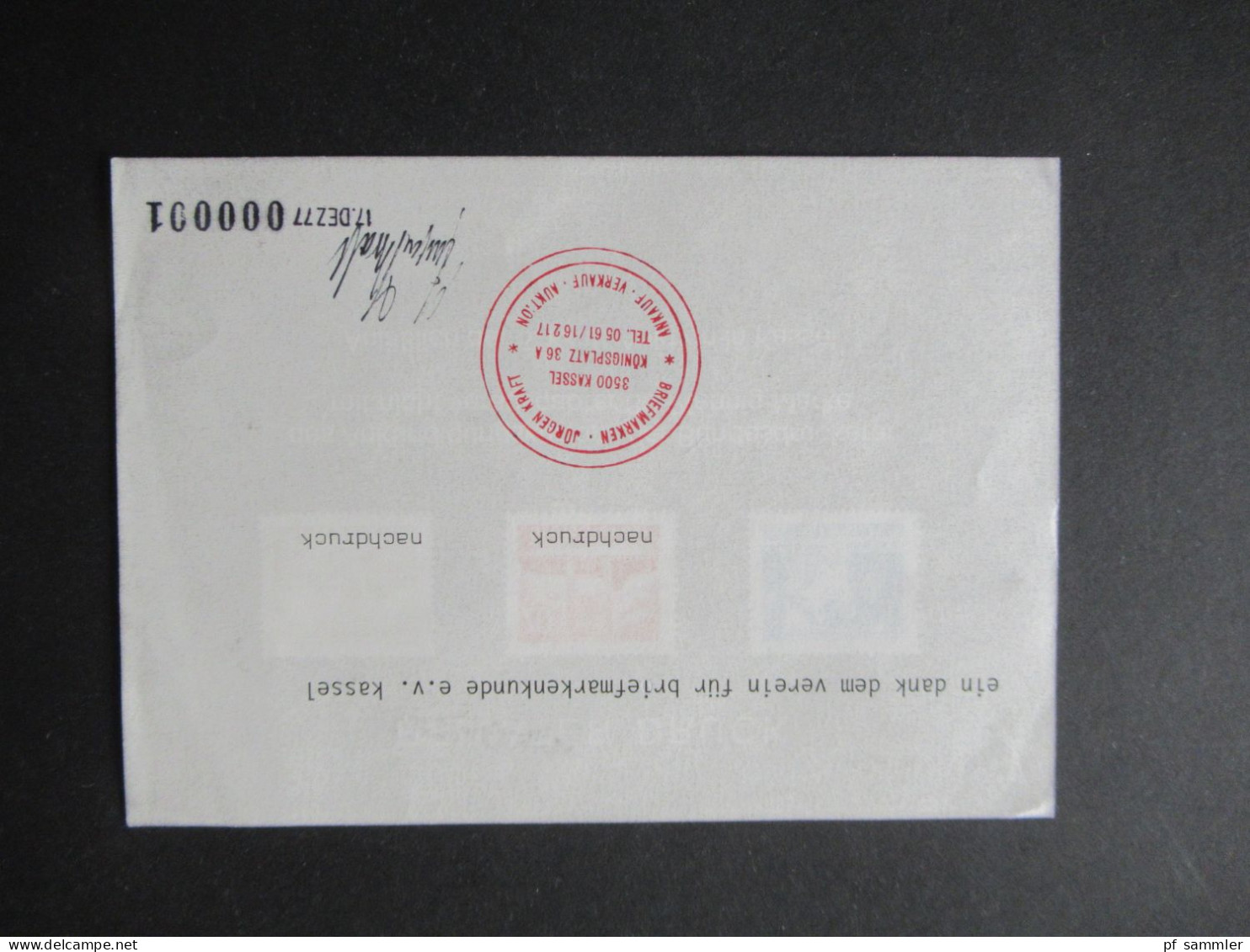 BRD / Berlin Privater Druck Der Bundesdrukerei "Anlässig Der 5 Kraft Auktion In Kassel" 1977 Nr.000001 - Unused Stamps