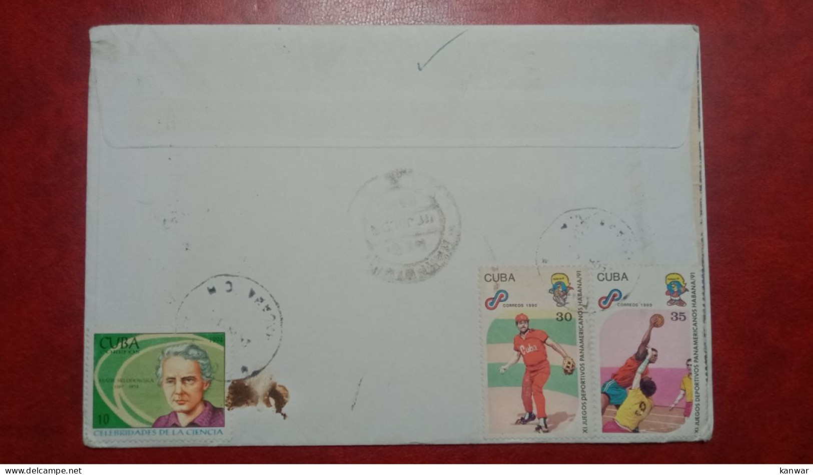 1990 CUBA PAKISTAN USED COVER WITH STAMPS SPORTS PERSONAILITIES - Cartas & Documentos