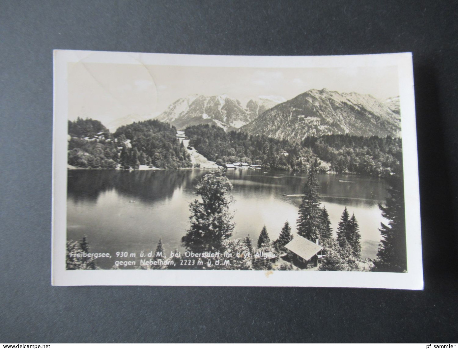 AK Bizone 1949 Freibergsee Bei Oberstdorf Im Allgäu Gegen Nebelhorn / Bizone Bauten Mit Sonderstempel - Oberstdorf