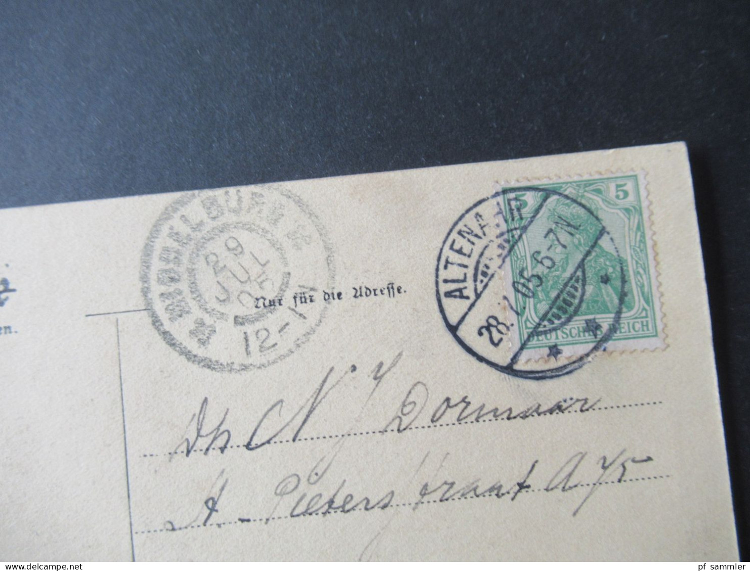 AK Deutsches Reich 1905 Altenahr Schwarzes Kreuz Gitterstempel Altenahr Als Auslands PK Nach Middelburg Niederlande - Bad Neuenahr-Ahrweiler