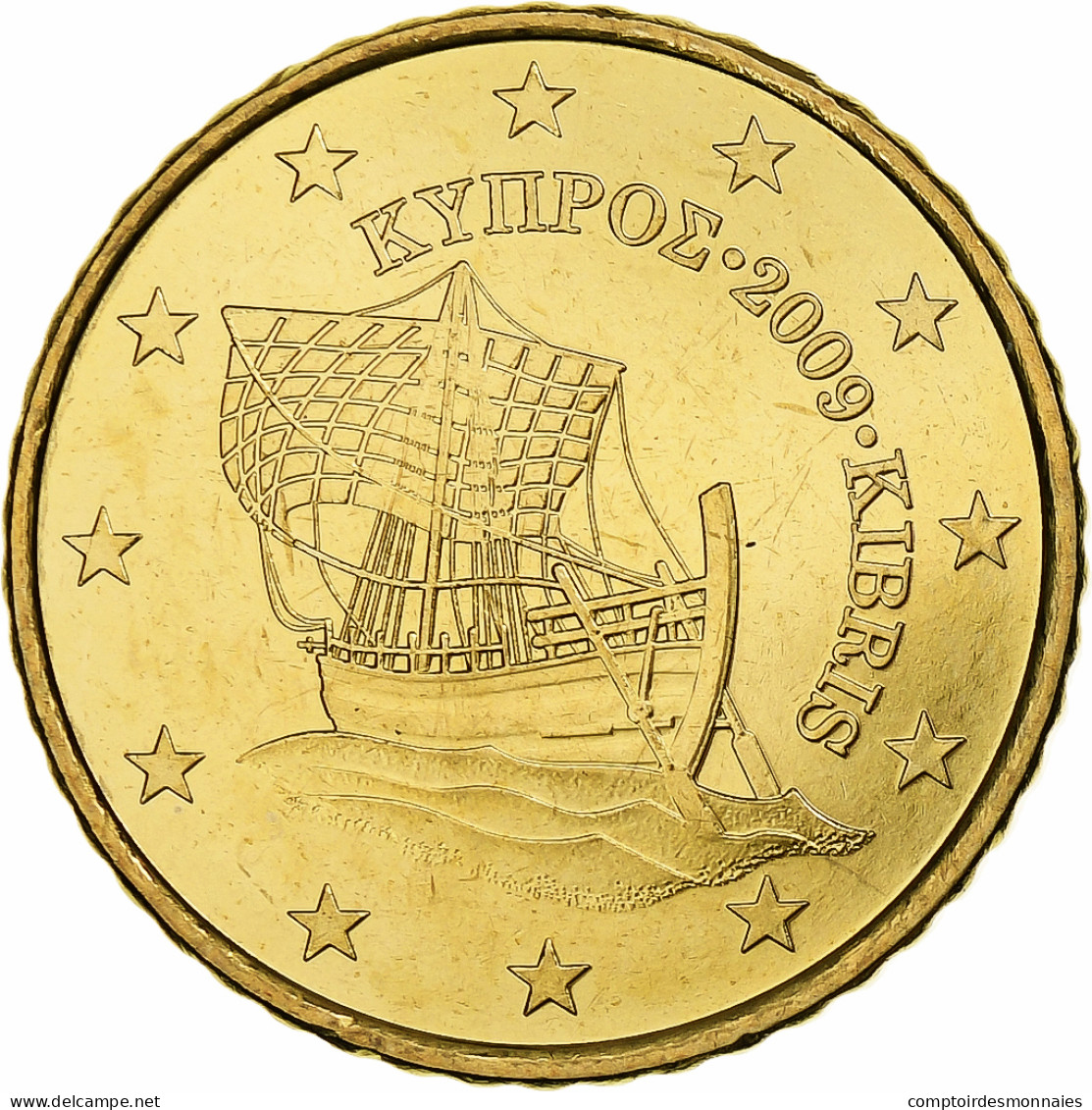 Chypre, 50 Euro Cent, 2009, Laiton, FDC, KM:83 - Cyprus