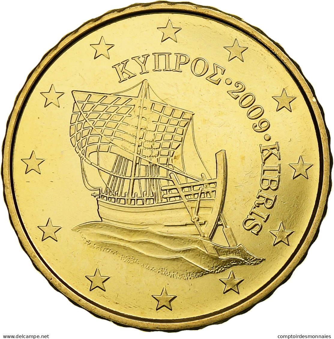 Chypre, 10 Euro Cent, 2009, Laiton, FDC, KM:81 - Cyprus