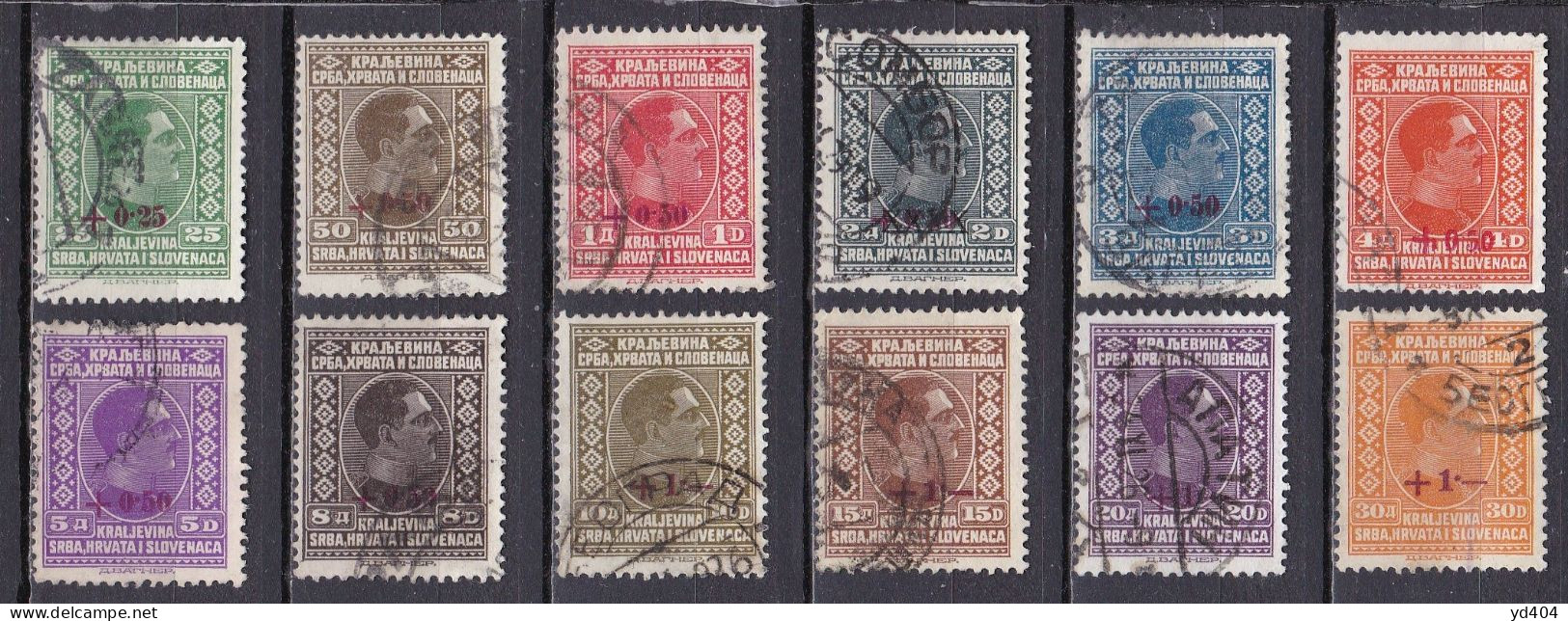 YU012 – YOUGOSLAVIA – 1926-27 – DANUBE FLOOD FUND – Y&T # 182/93 USED 9 € - Used Stamps
