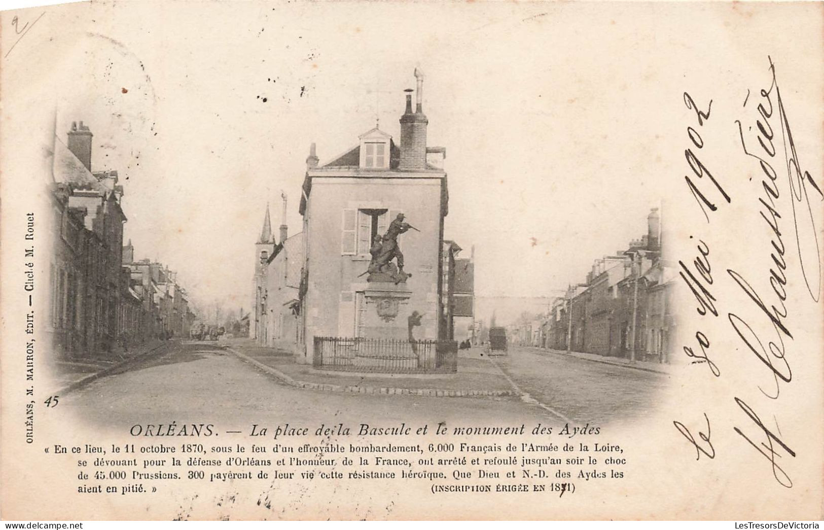 FRANCE - Orléans  - La Place De La Bascule Et Le Monument Des Aydes - Carte Postale Ancienne - Orleans
