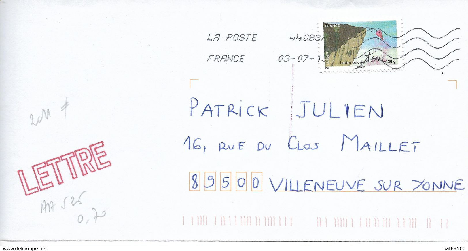 France 2011 AA 526 Fête Du Timbre Feuille En Surplomb / Sur Enveloppe Entière 2013 LOT B *- - Briefe U. Dokumente