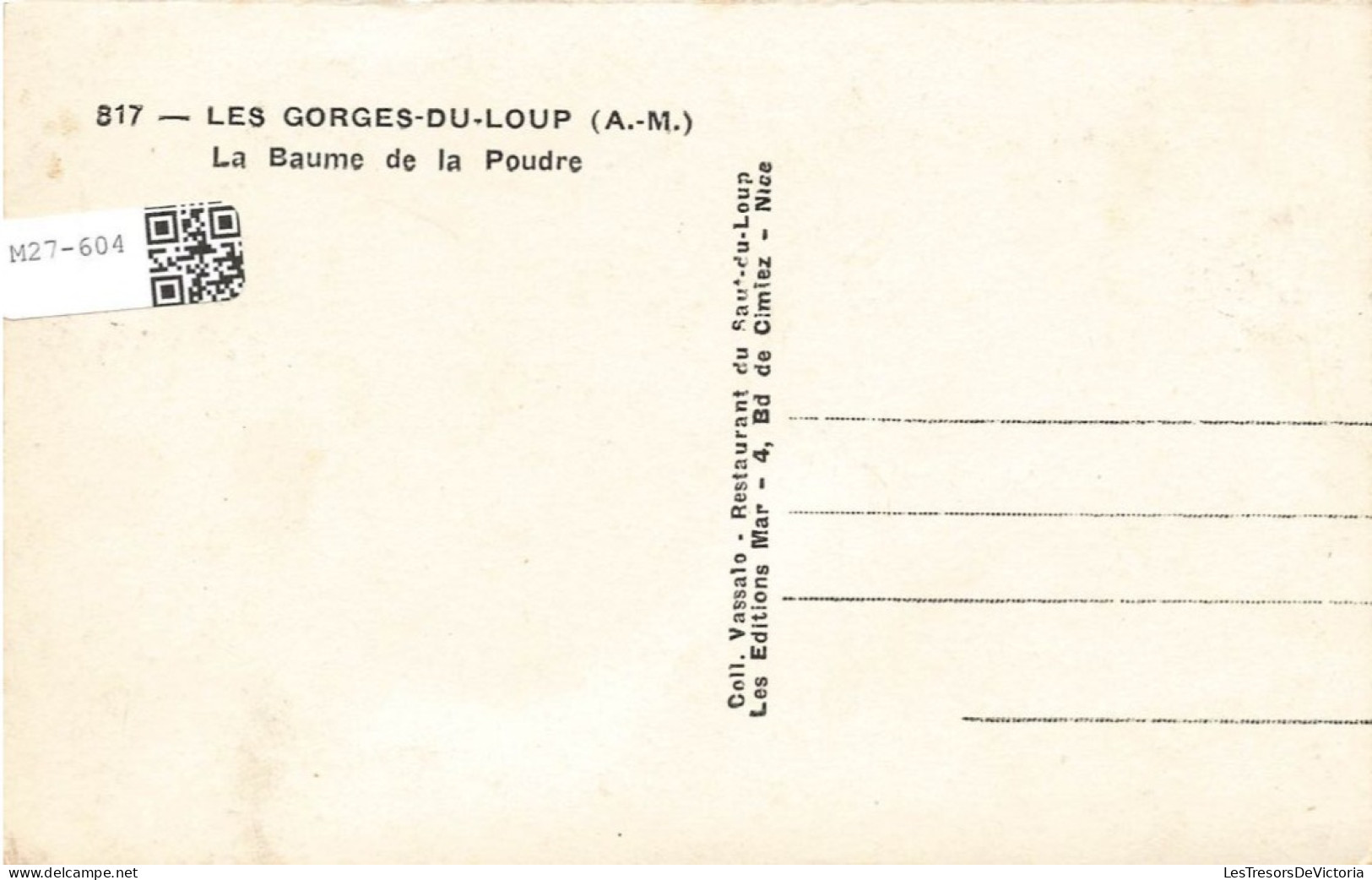 FRANCE - Les Gorges Du Loup (AM) - La Baume De Poudre - Carte Postale - Sonstige & Ohne Zuordnung