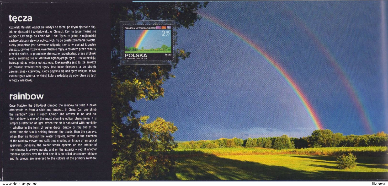 Poland 2008 + 2014  Booklet Meteorological Phenomena Wind Dessert Thunder Rainbow Whirlwind Cyclone FDC + 8 Stamps MNH** - Markenheftchen