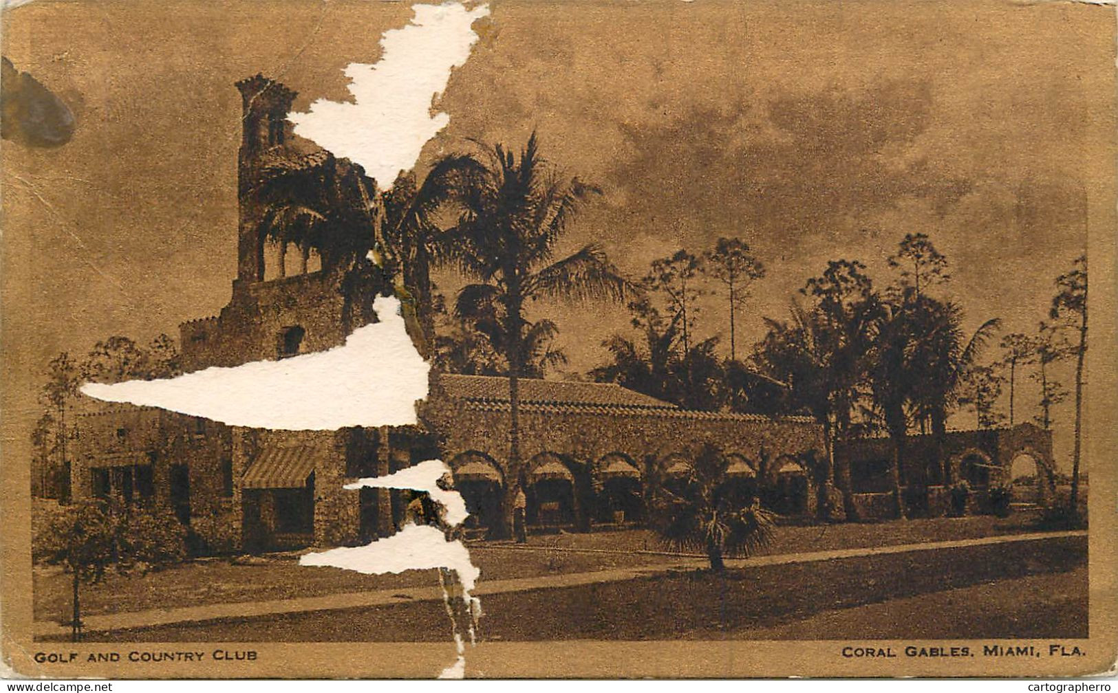 Coral Gables Golf And Country Club, Miami Florida (damaged Postcard) - Miami