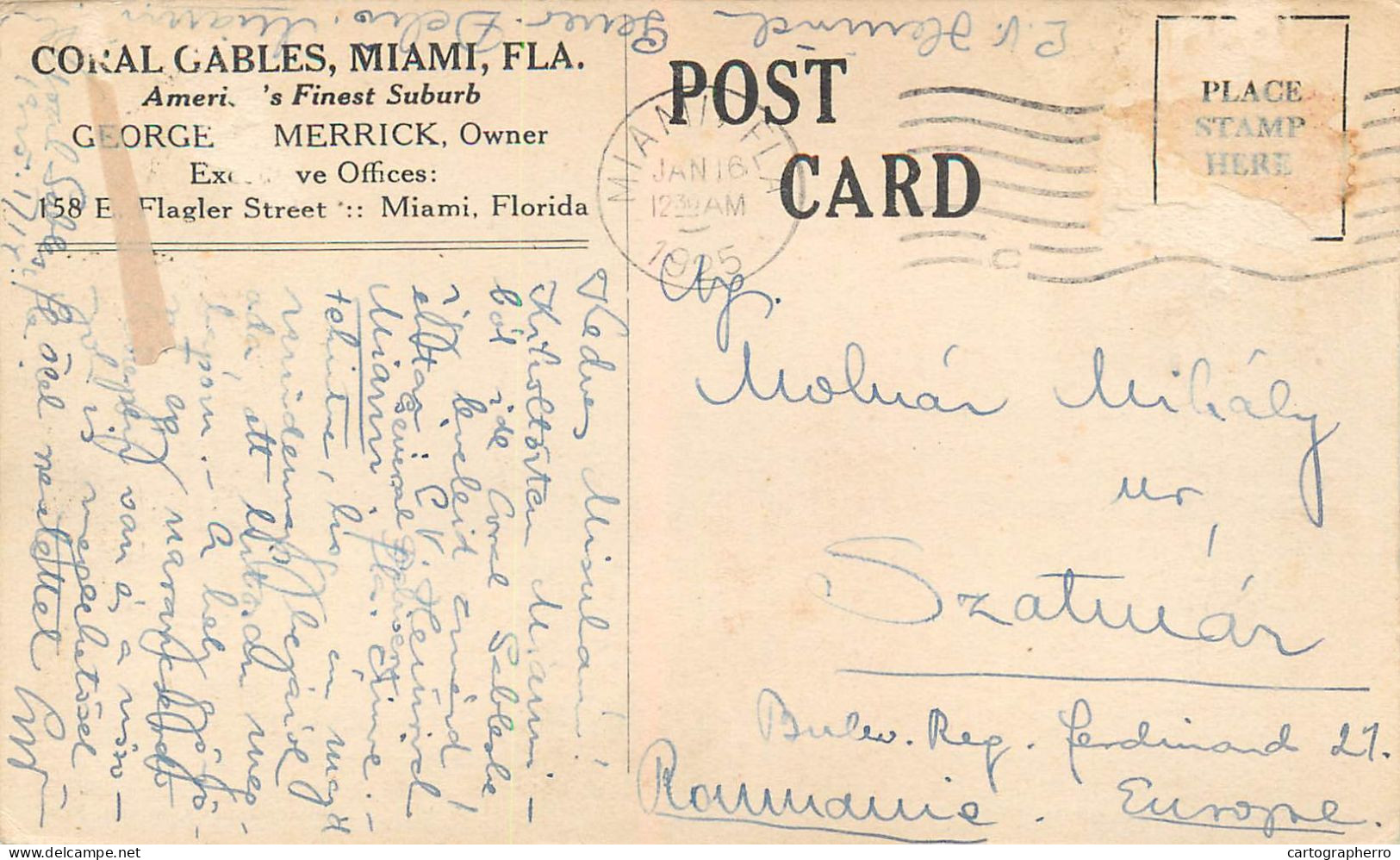 Coral Gables Golf And Country Club, Miami Florida (damaged Postcard) - Miami