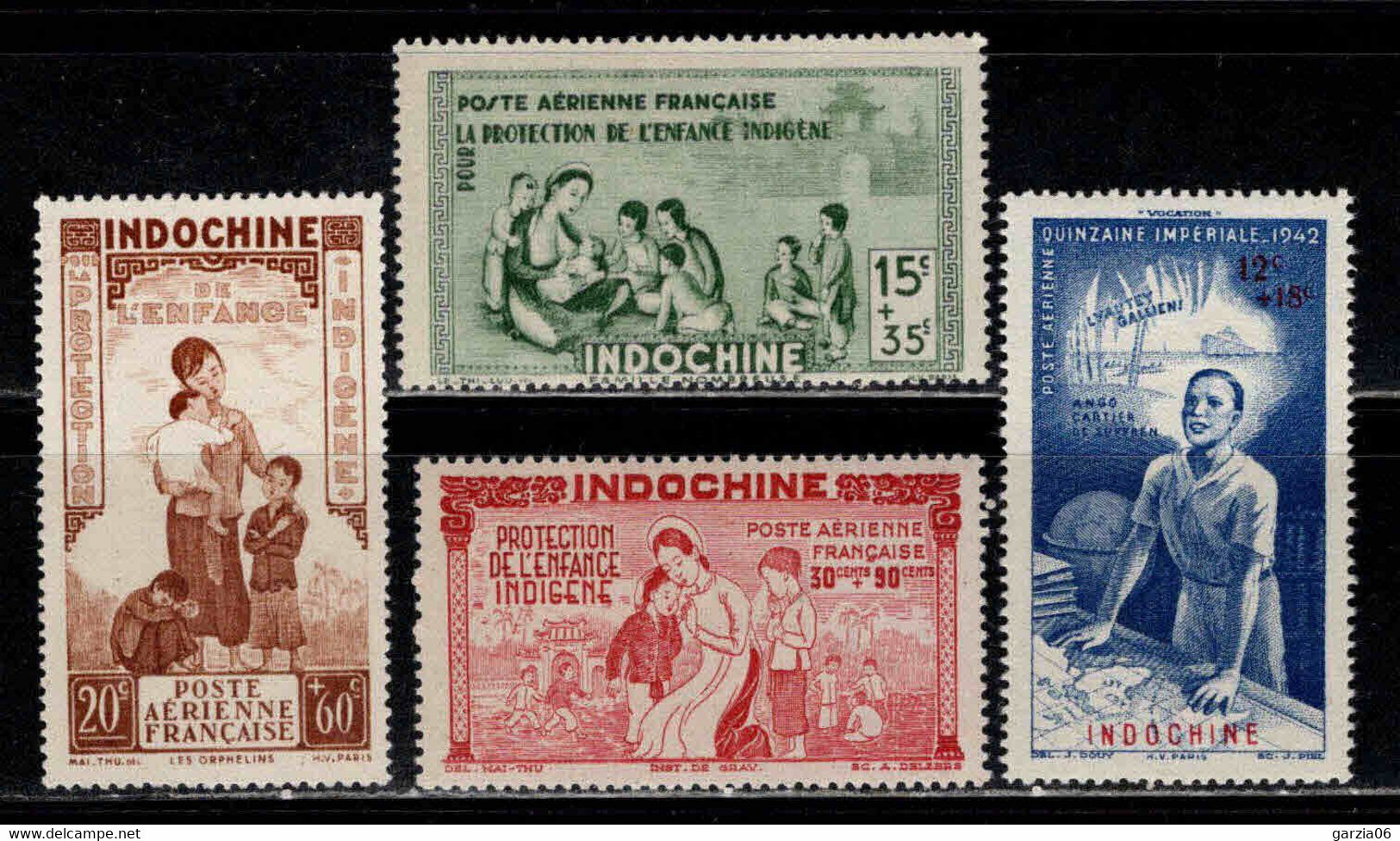 Indochine  - 1942 - Protection De L' Enfance / Quinzaine Impériale -  PA 20 à 23  - Neufs ** - MNH - Poste Aérienne