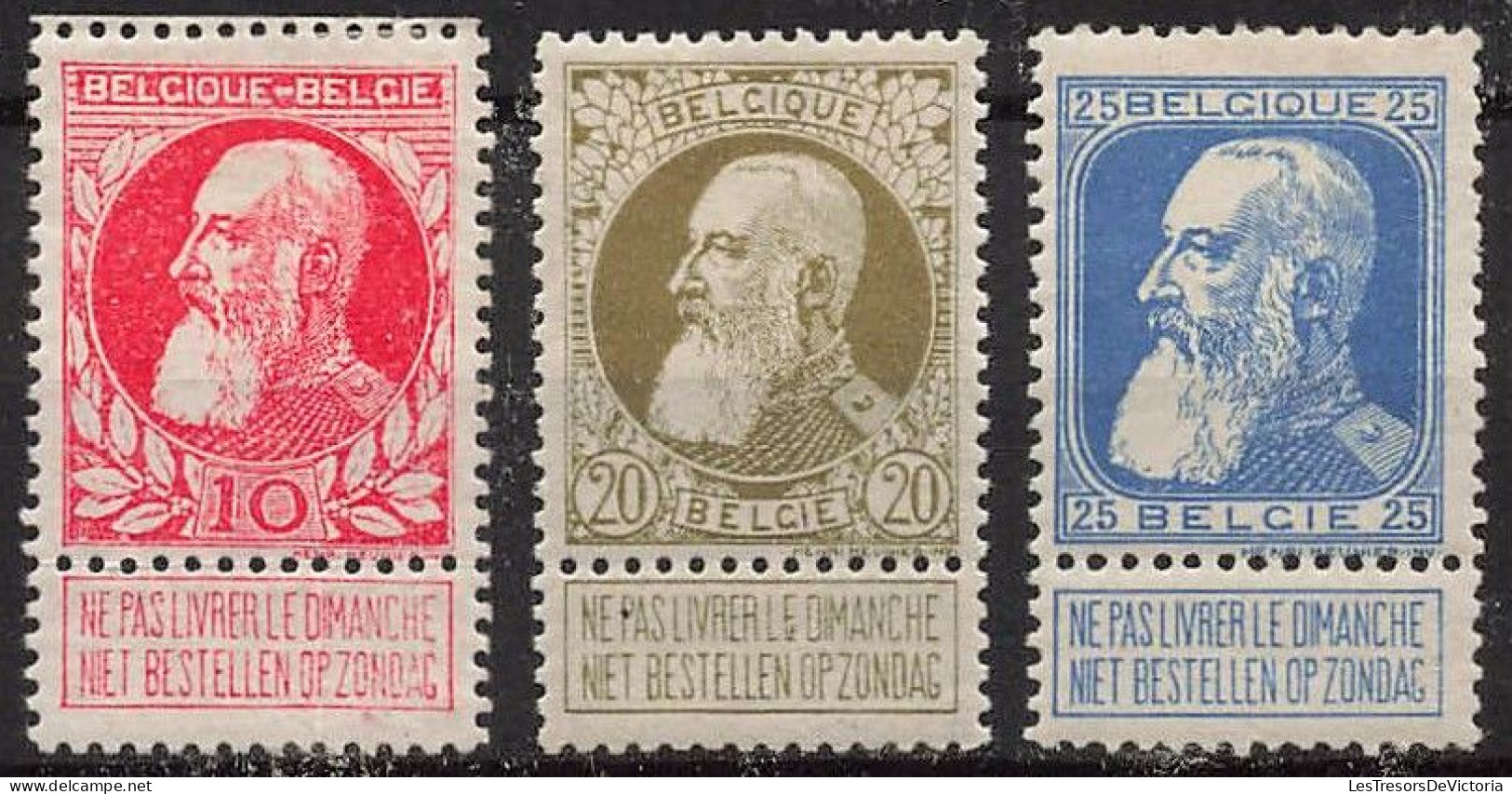 Timbre - Belgique - 1905 - COB 74/76* Et 78* - Grosse Barbe - Cote 178 - 1905 Grove Baard