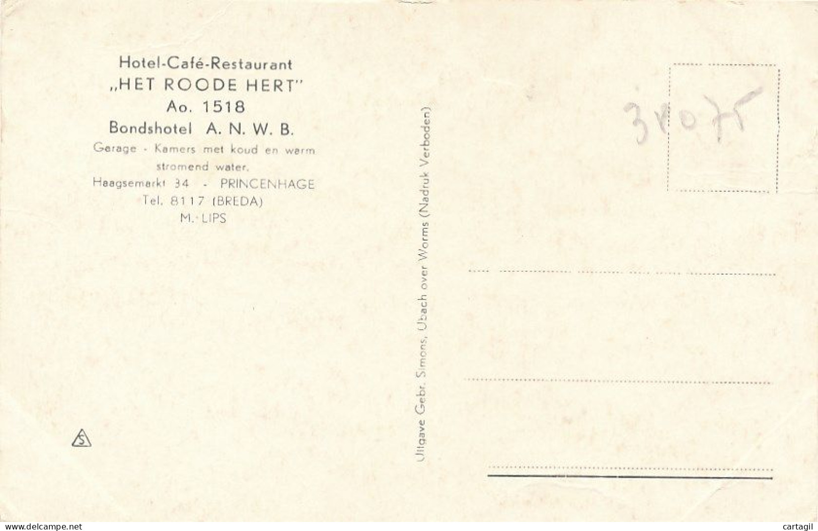 CPA-38075 -Pays Bas -Princenhage Breda-Hotel Café Restaurant Het Roode Hert-Livraison Offerte - Breda