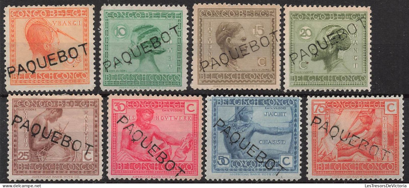 Timbres - Congo Belge - 1923 - COB 106/17 - Annulé Griffe Paquebot - Unused Stamps